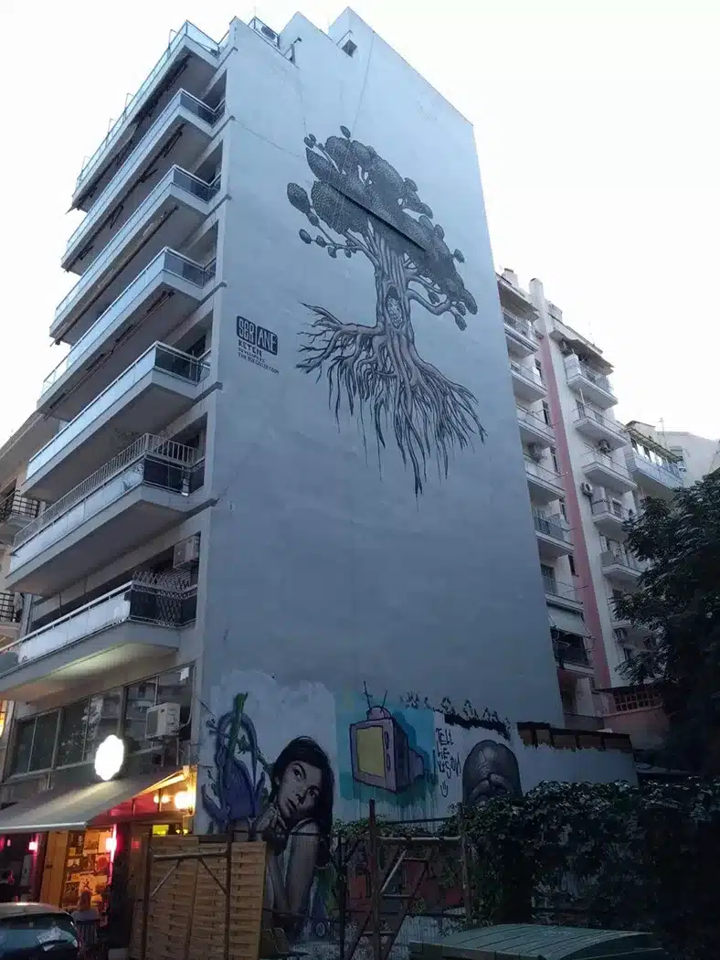 Explore the street art scene, one of the best things to do in Thessaloniki. SaltySoil